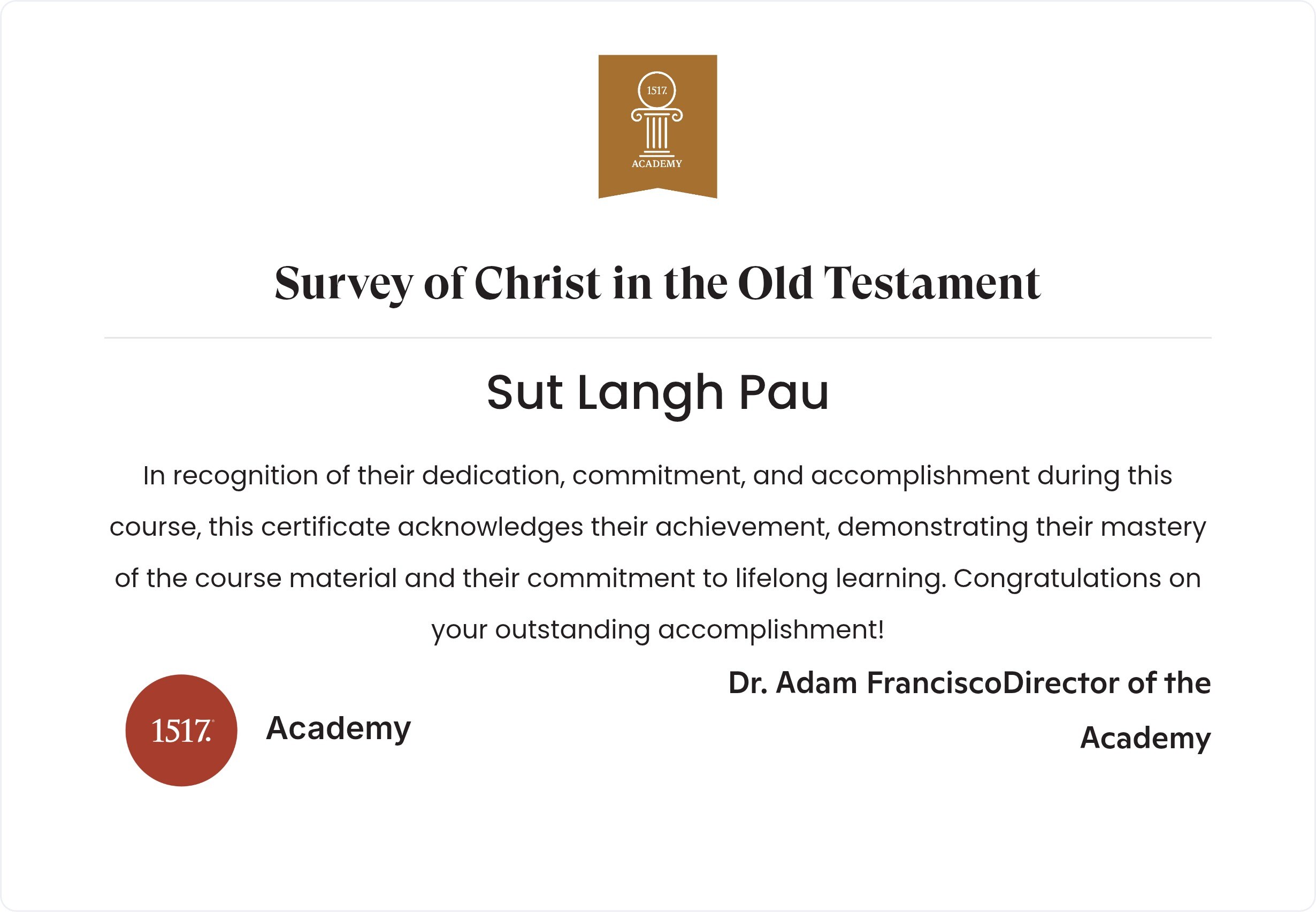 Survey of Christ in the Old Testament
