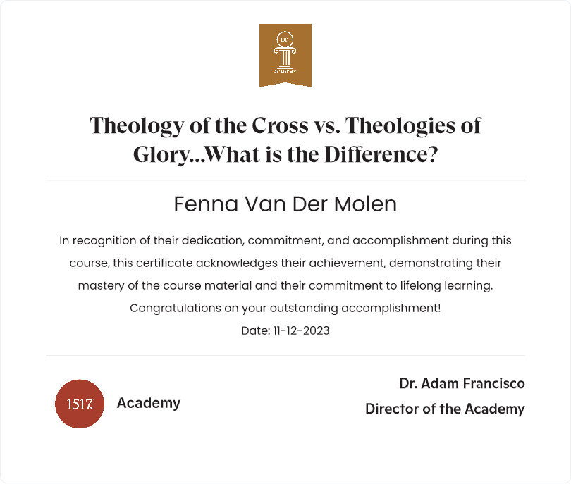 Theology of the Cross vs. Theologies of Glory...What is the Difference?56