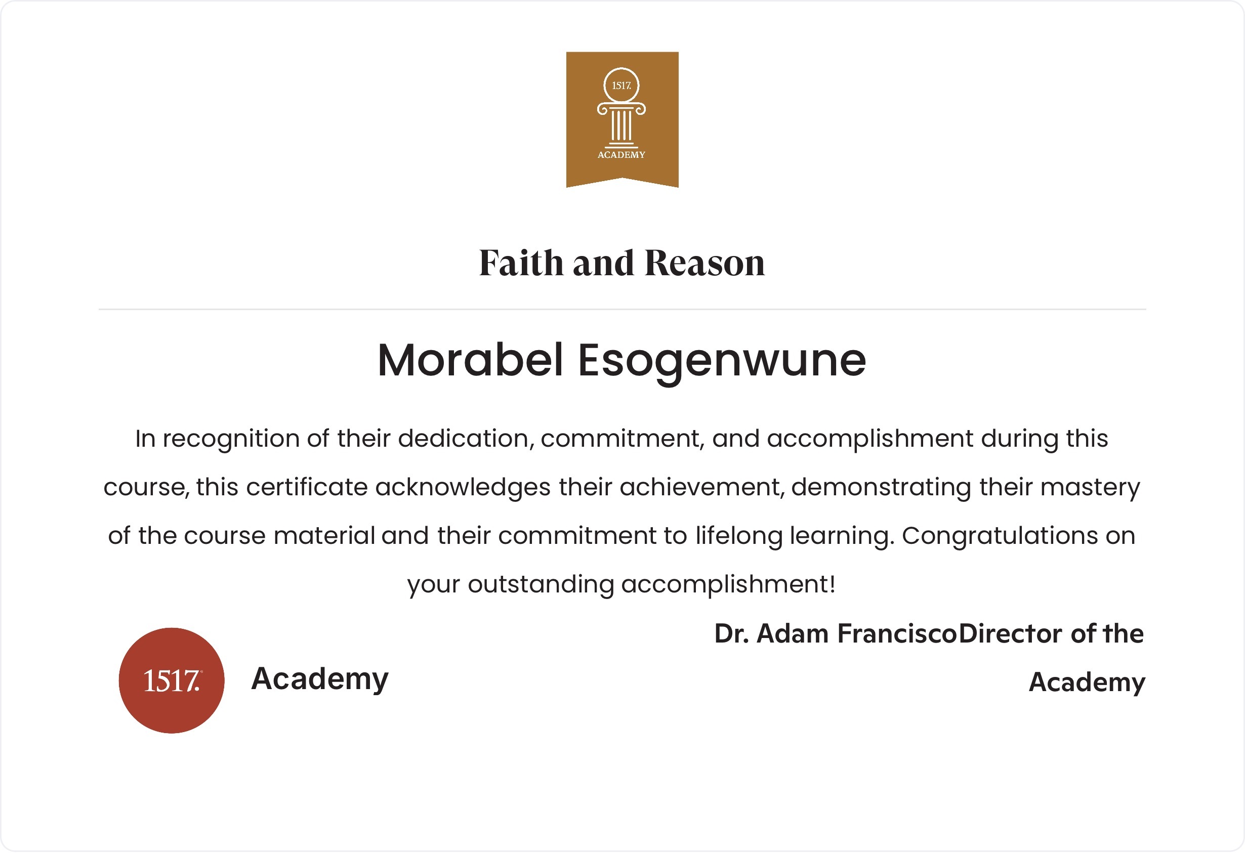 Faith and Reason