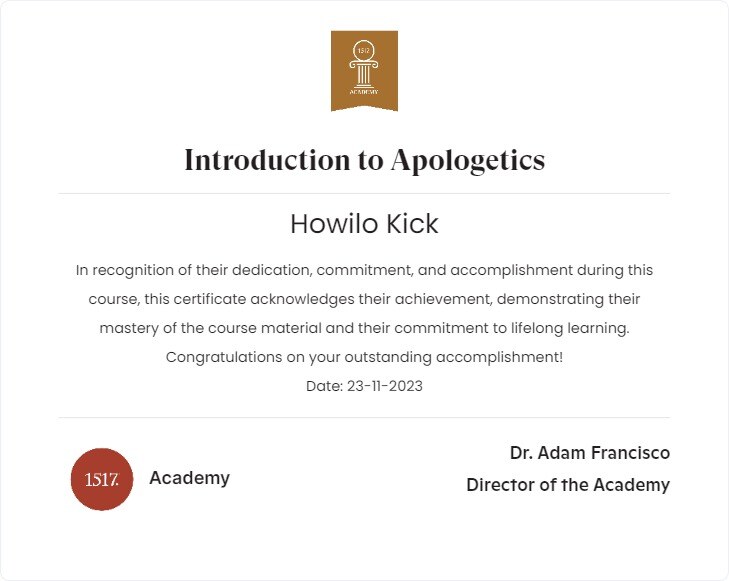 Introduction to Apologetics100