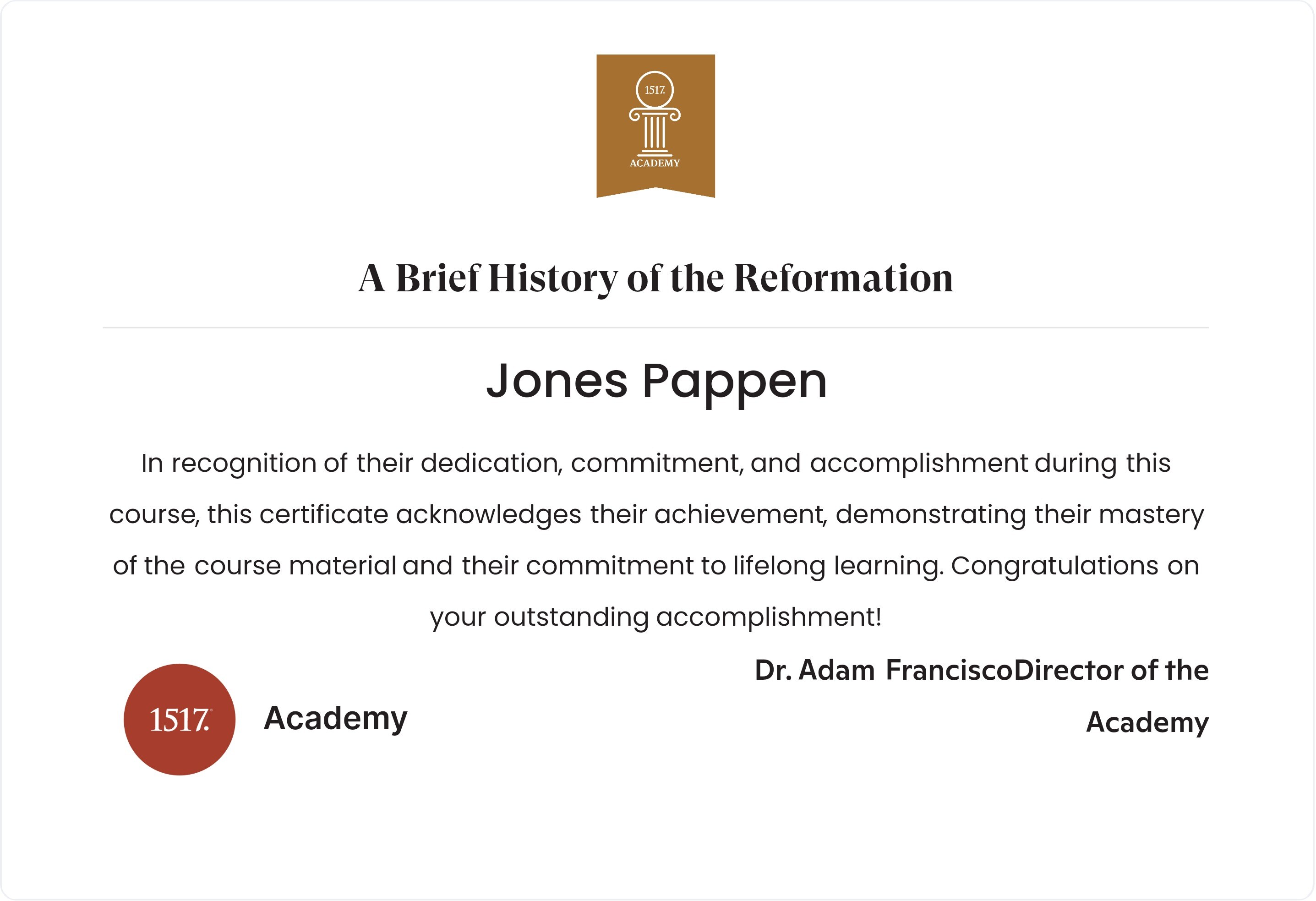 A Brief History of the Reformation