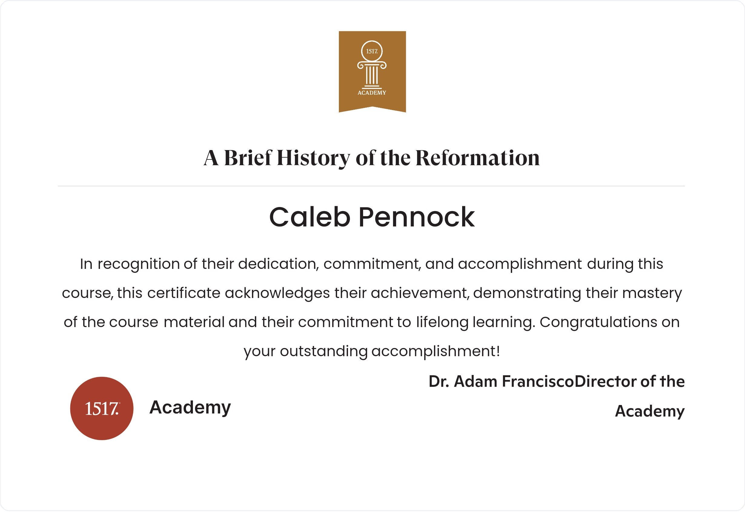 A Brief History of the Reformation
