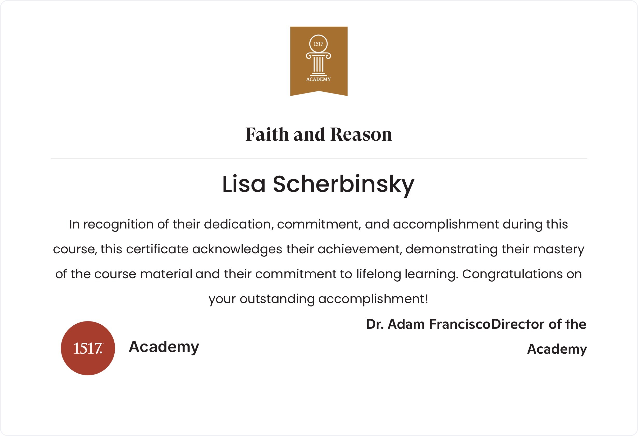 Faith and Reason