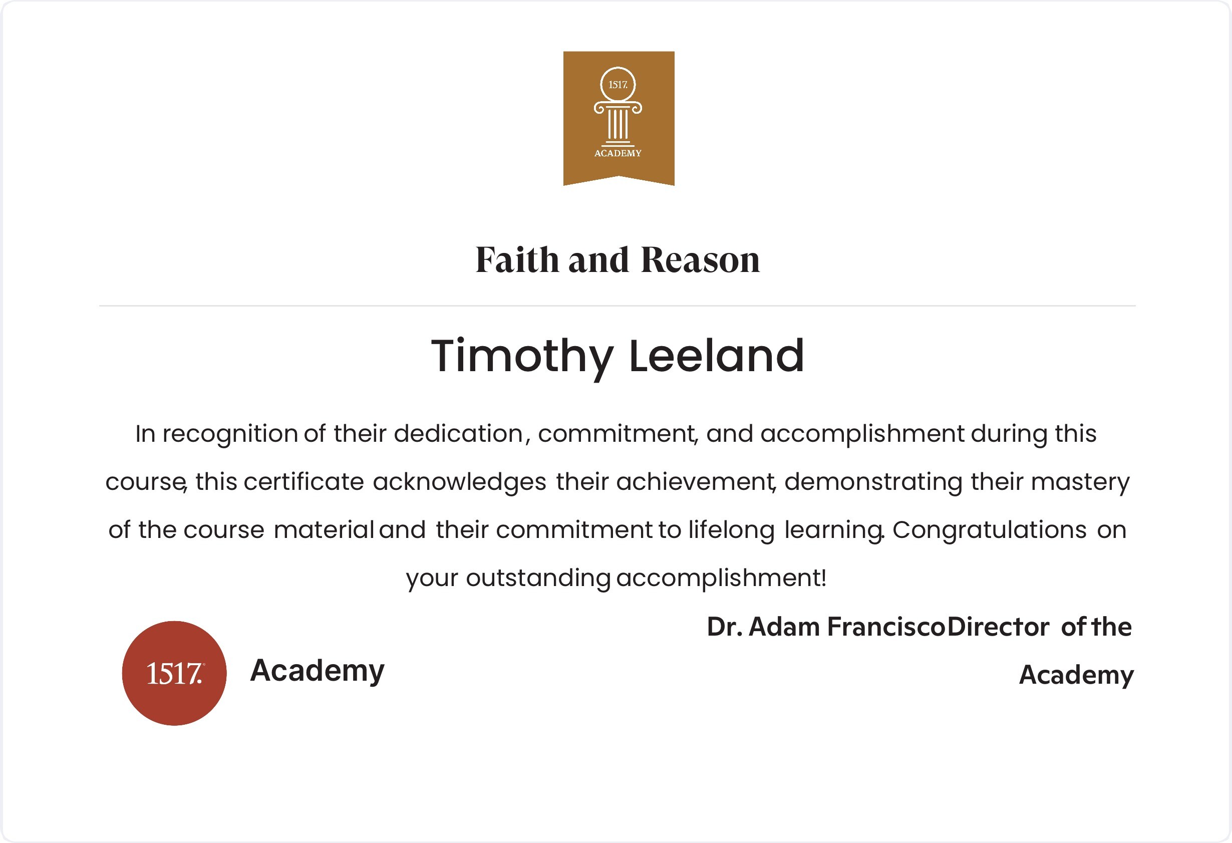 Faith and Reason