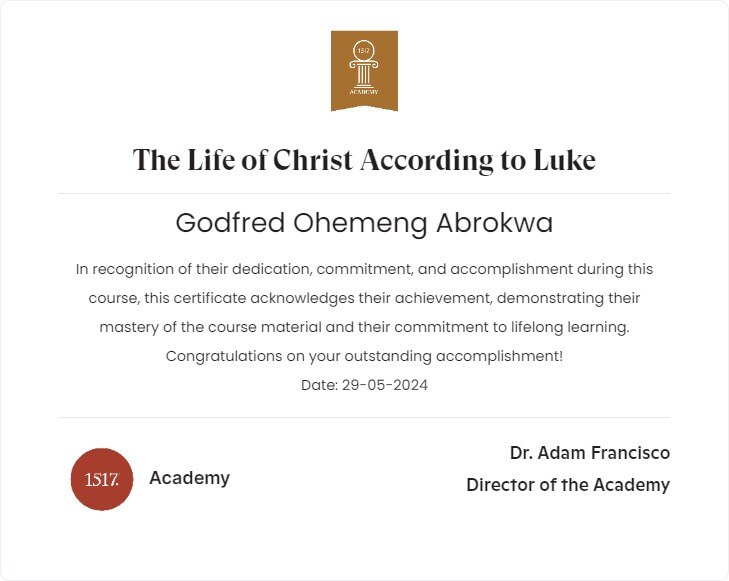 The Life of Christ According to Luke75