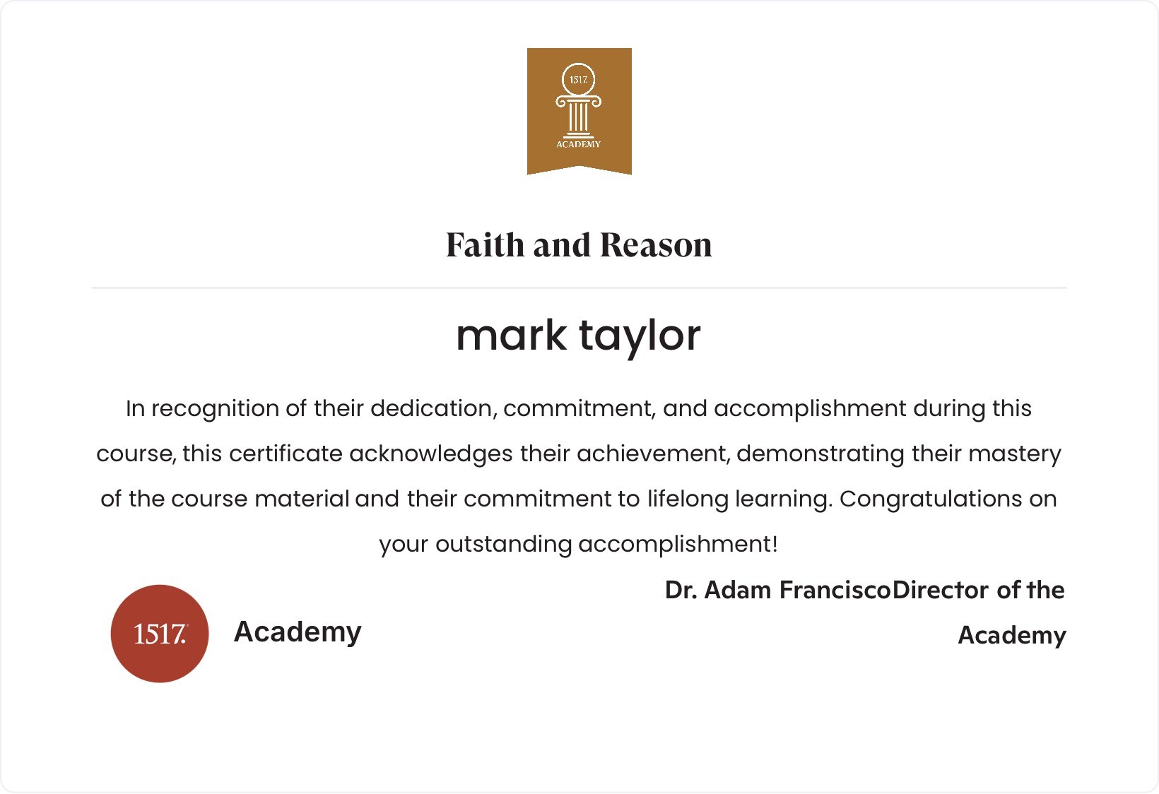 Faith and Reason