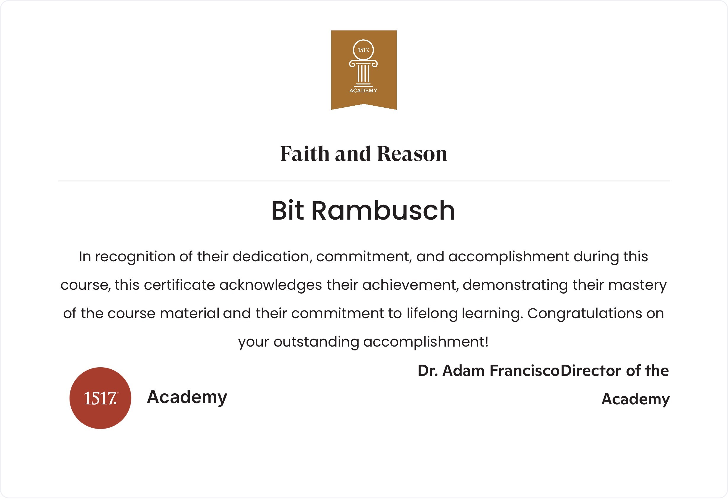 Faith and Reason