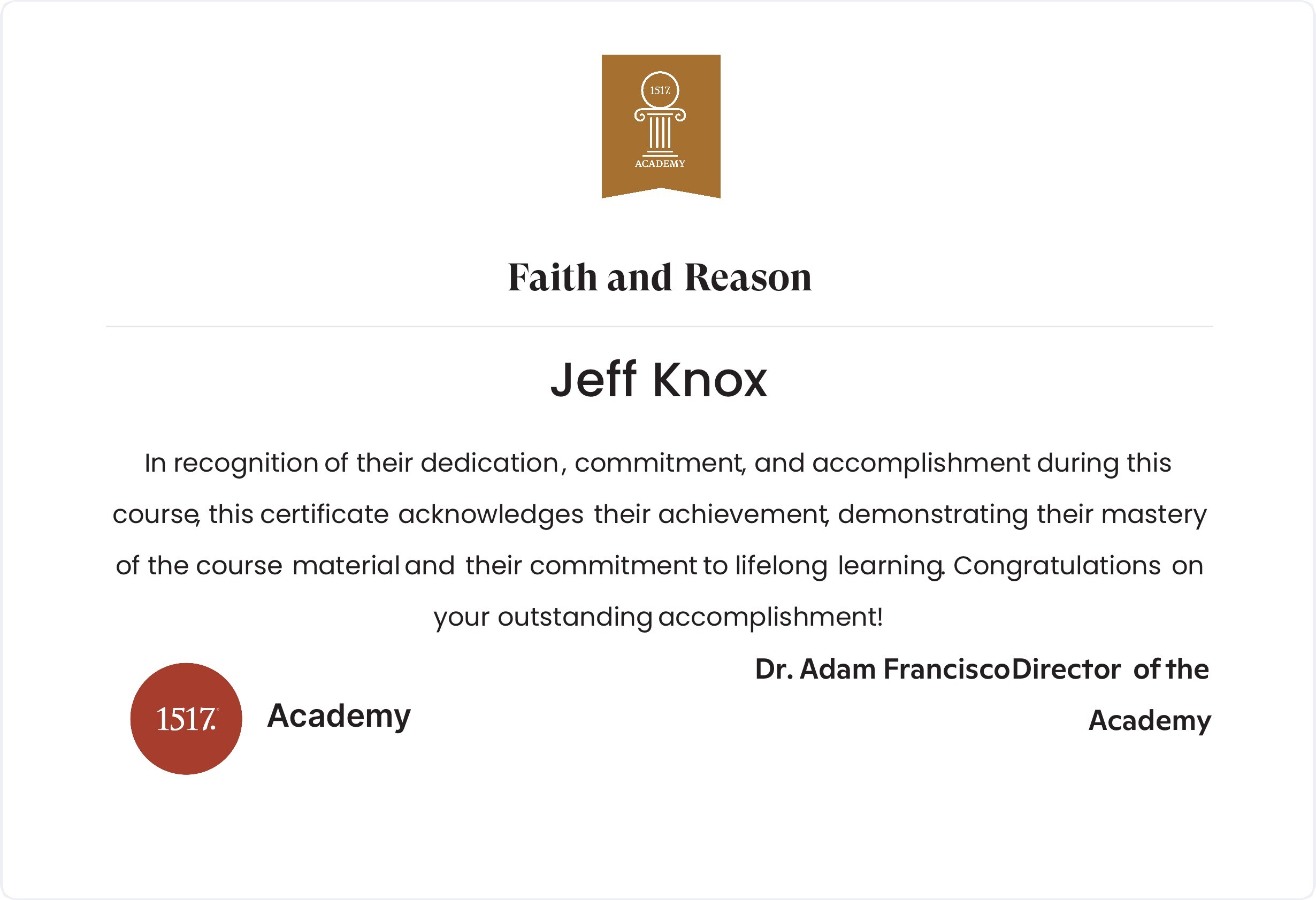 Faith and Reason
