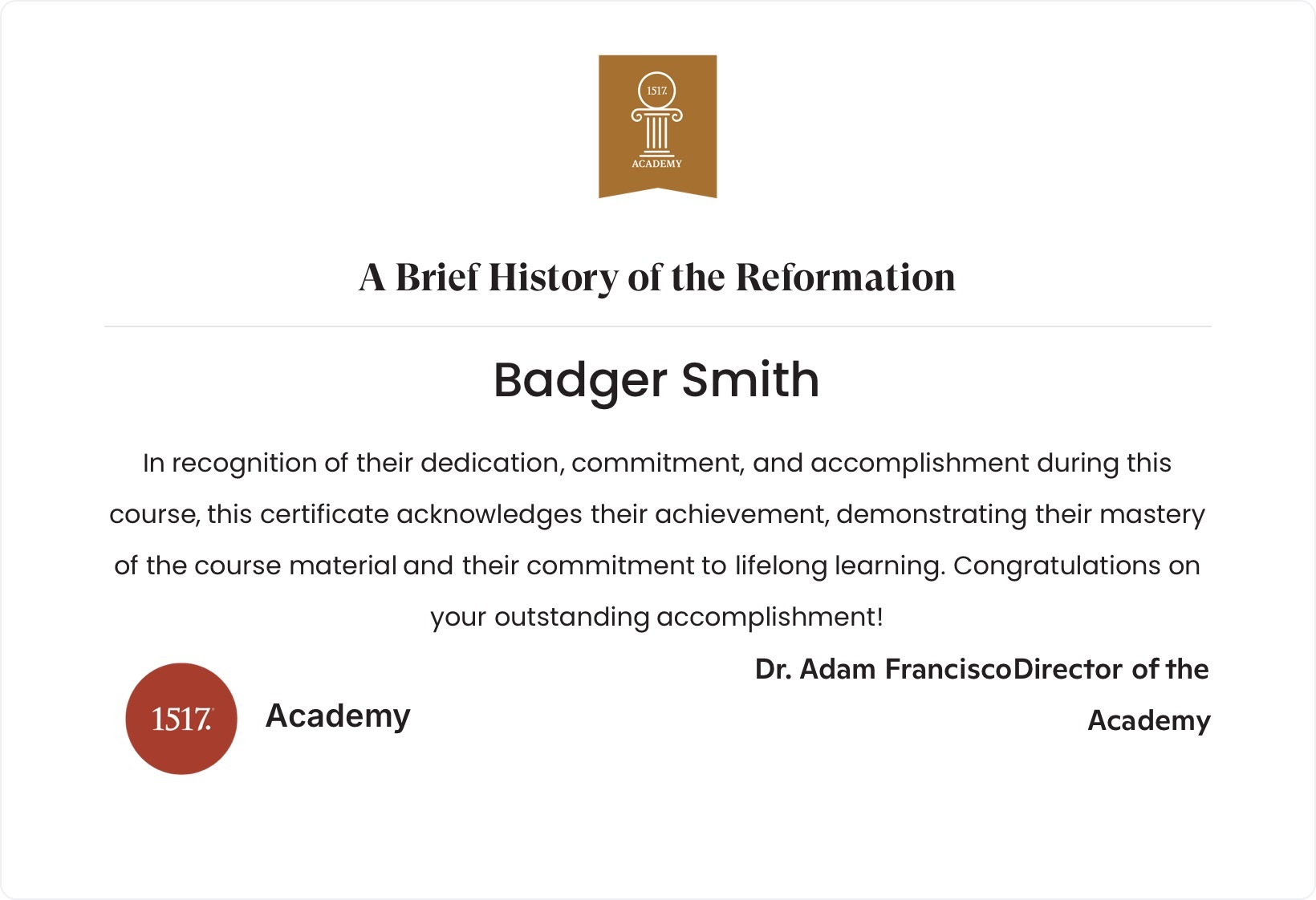 A Brief History of the Reformation