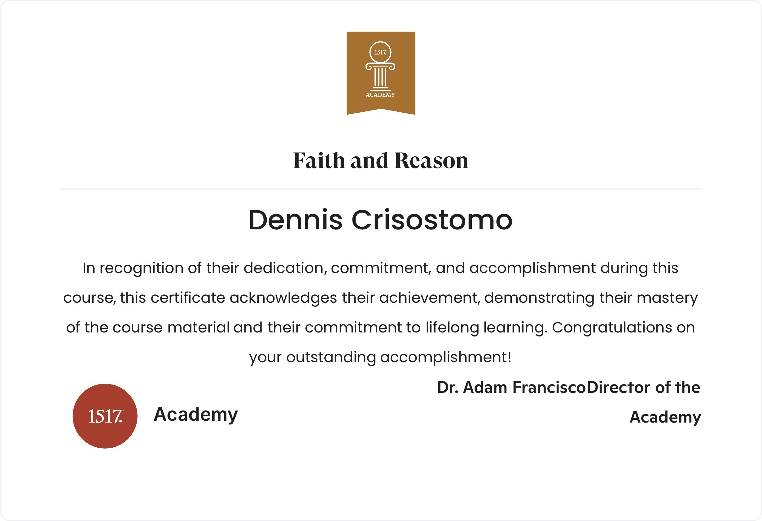 Faith and Reason