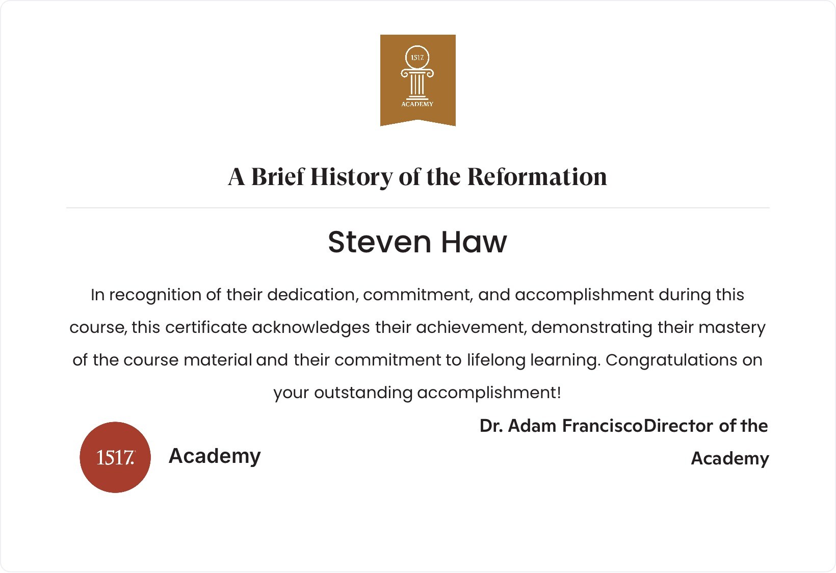 A Brief History of the Reformation