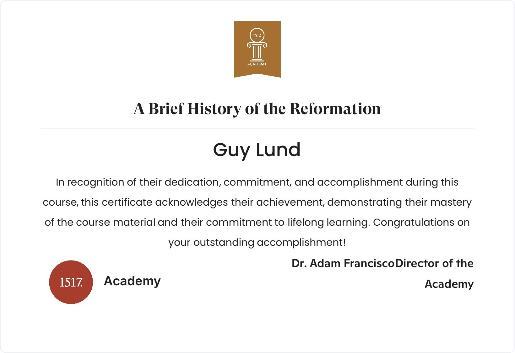 A Brief History of the Reformation