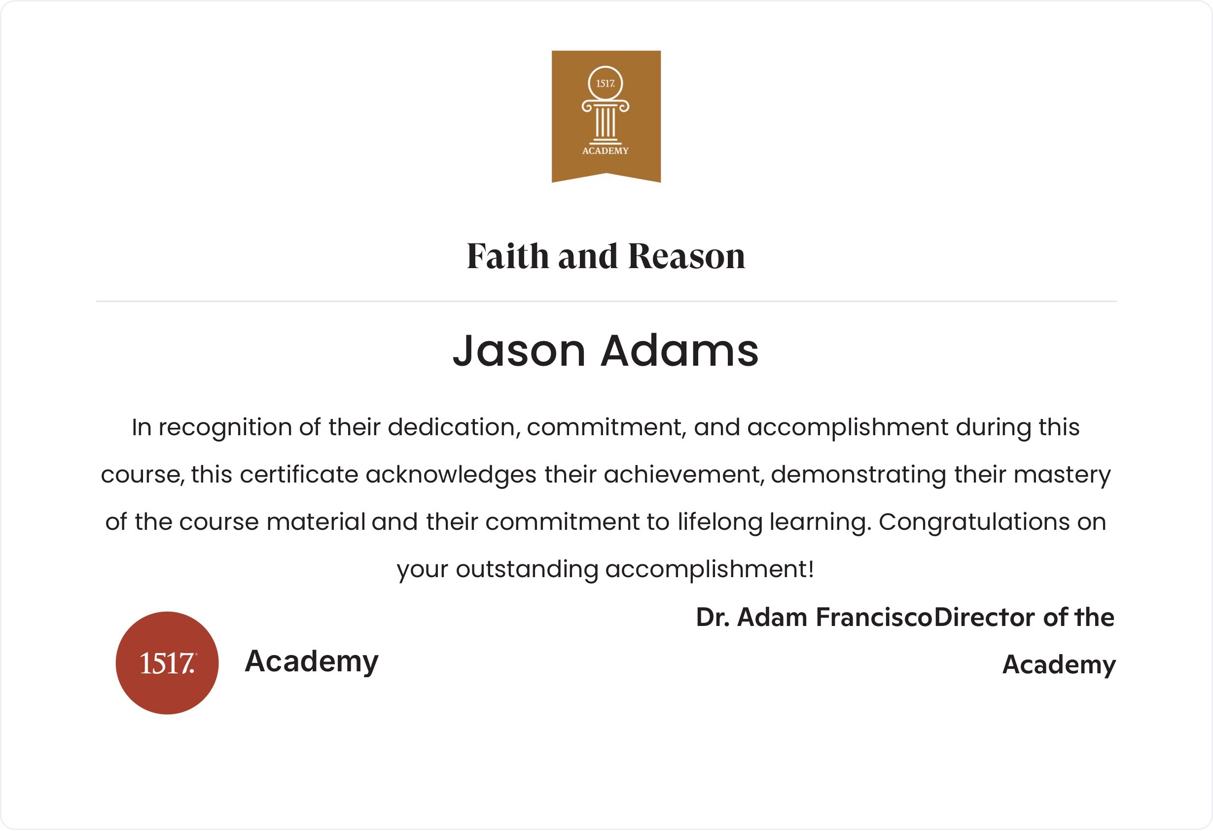 Faith and Reason