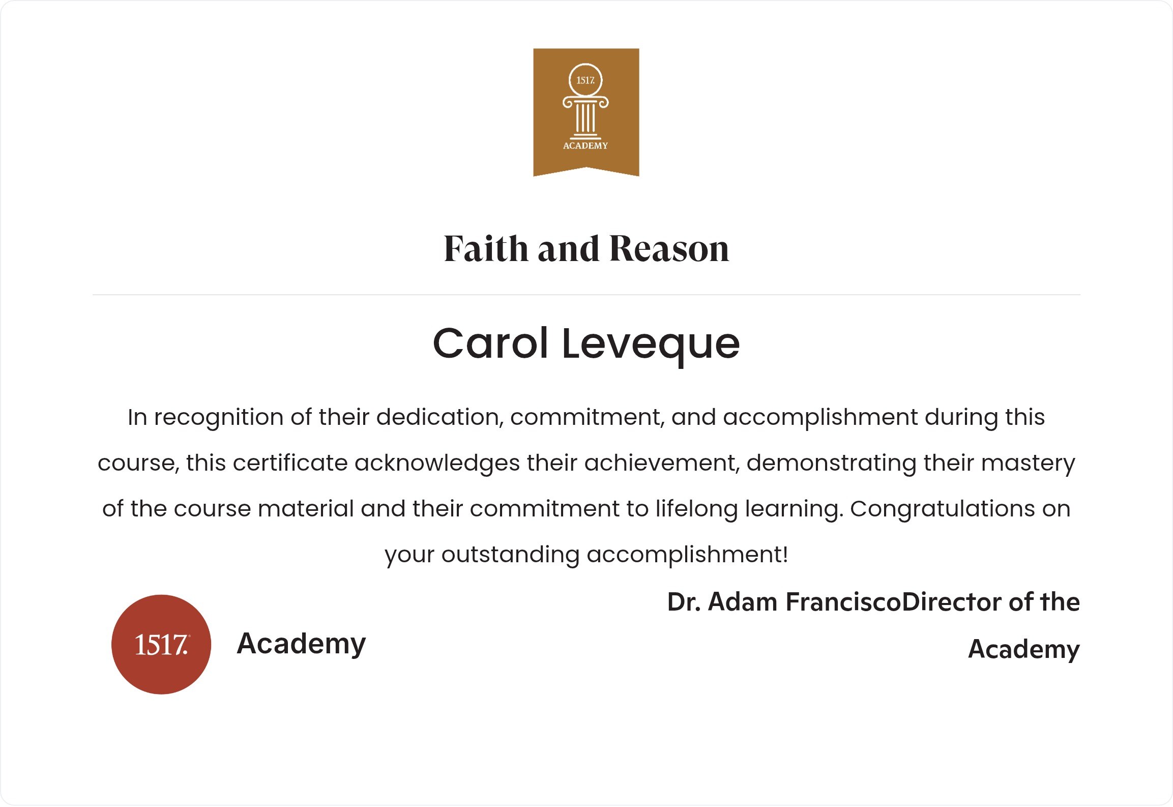 Faith and Reason