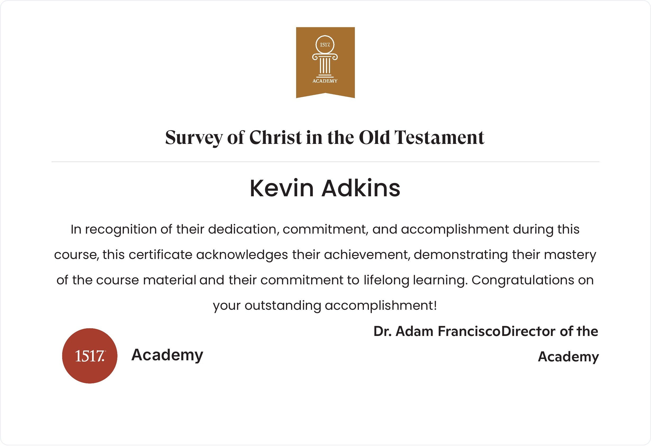 Survey of Christ in the Old Testament