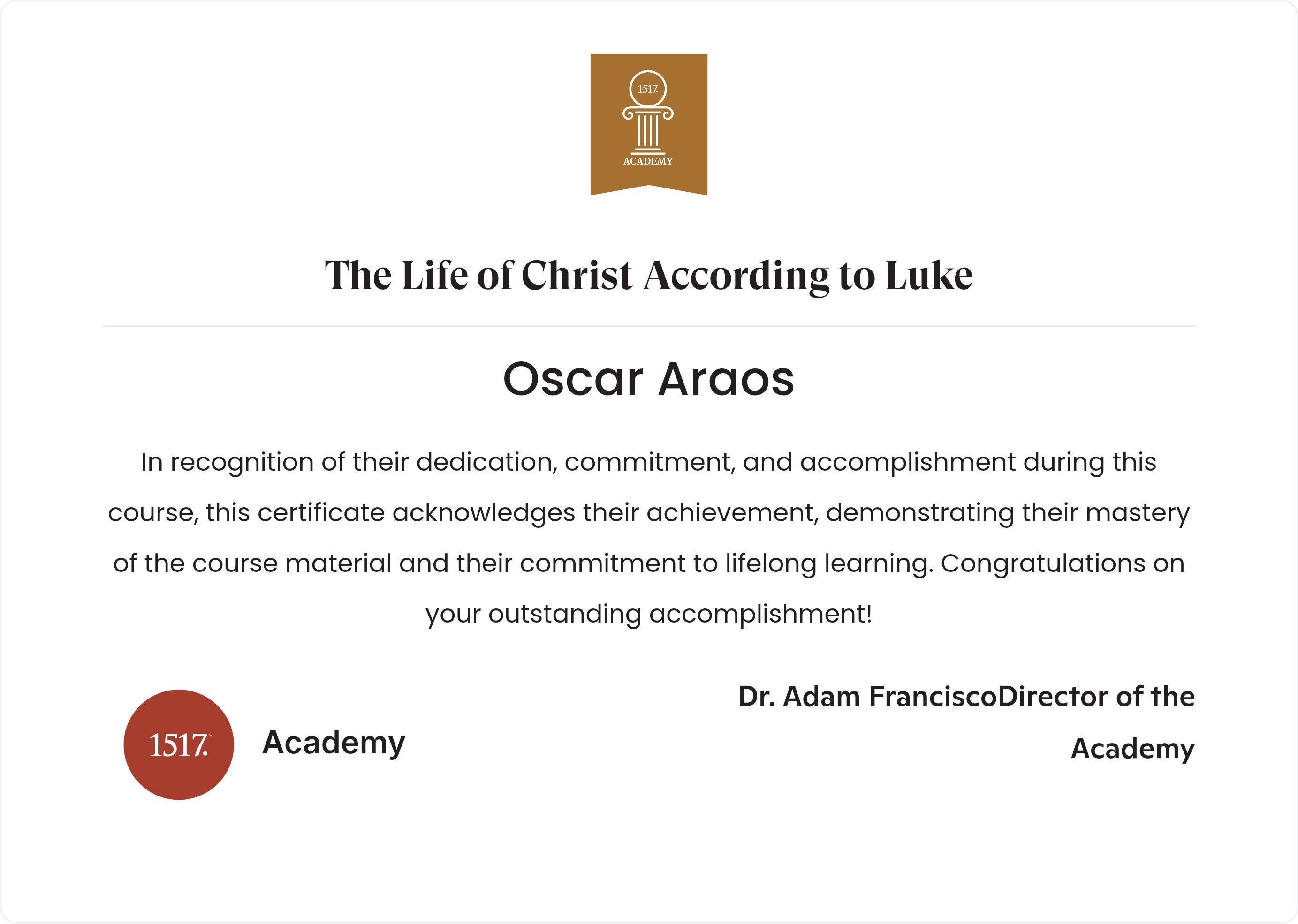 The Life of Christ According to Luke