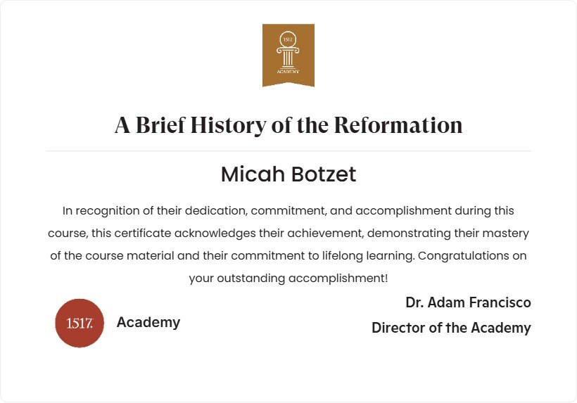 A Brief History of the Reformation