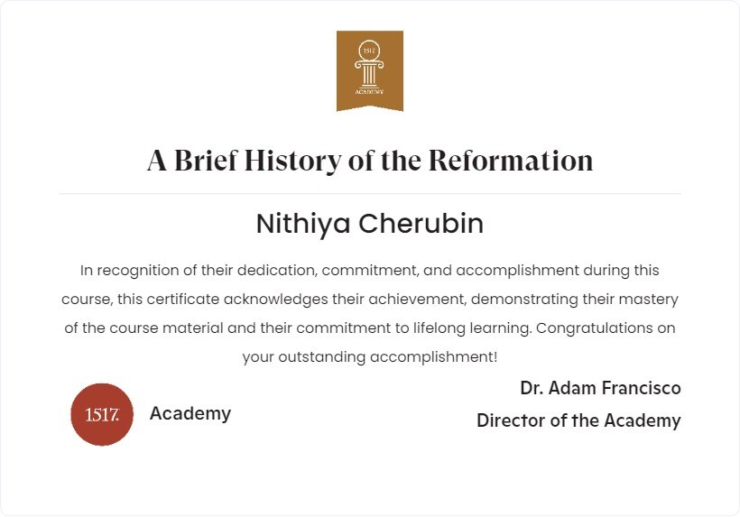 A Brief History of the Reformation
