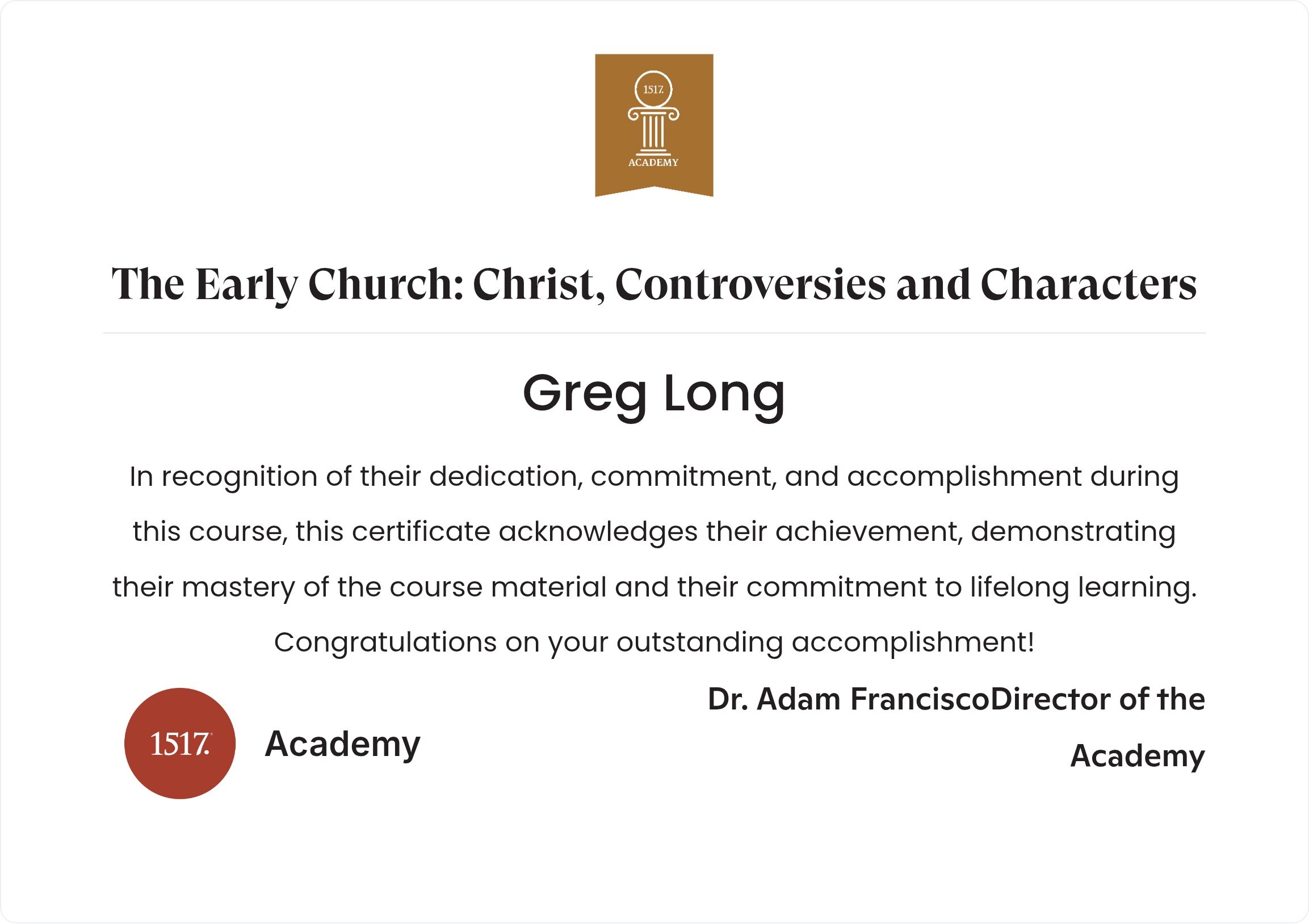 The Early Church: Christ, Controversies and Characters