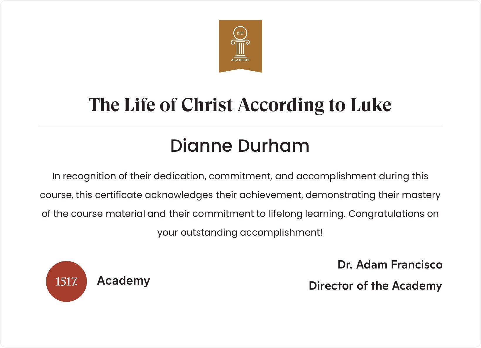 The Life of Christ According to Luke