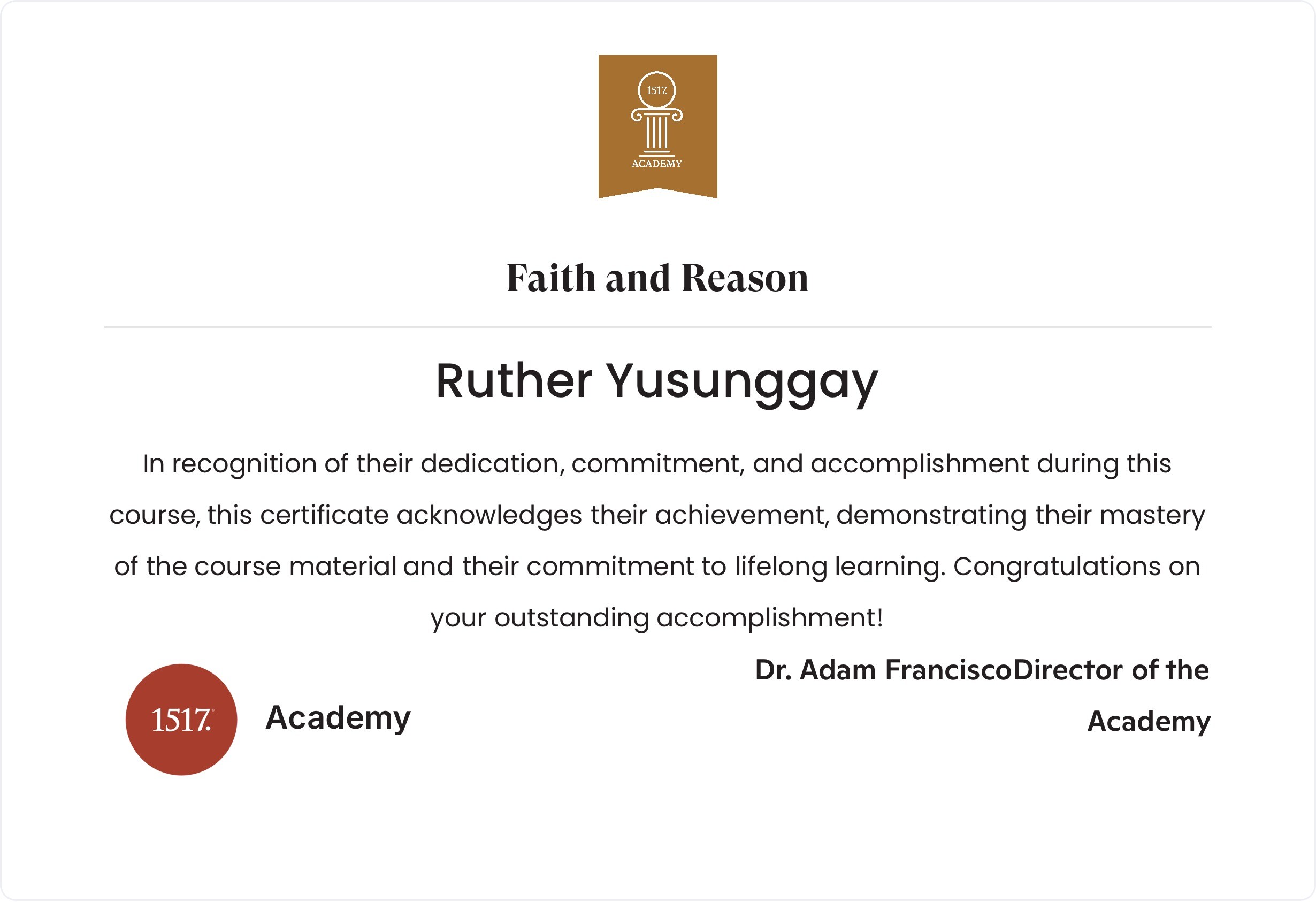 Faith and Reason