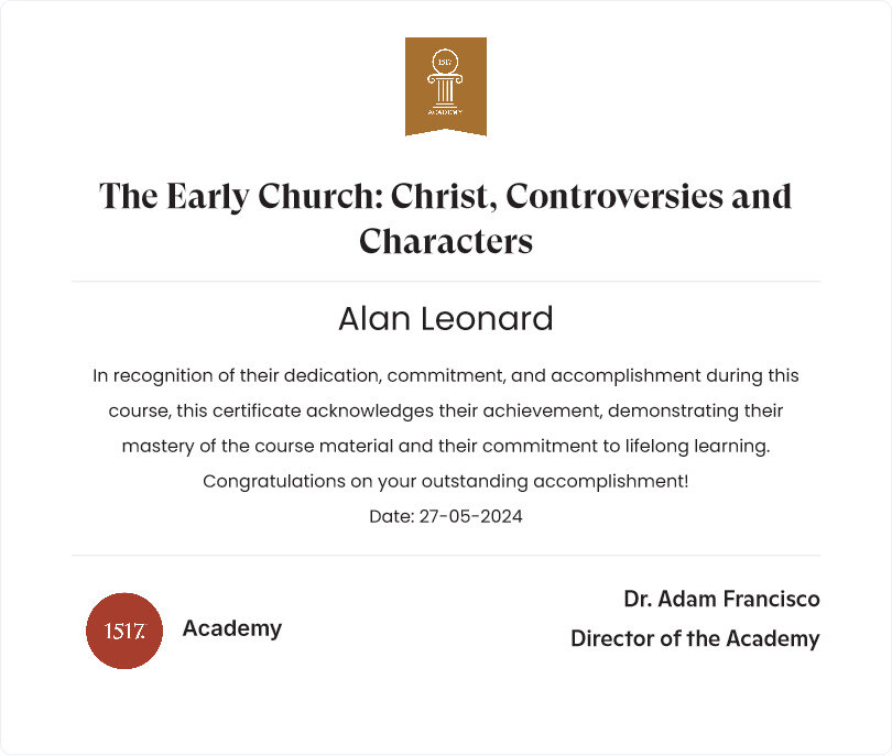 The Early Church: Christ, Controversies and Characters52